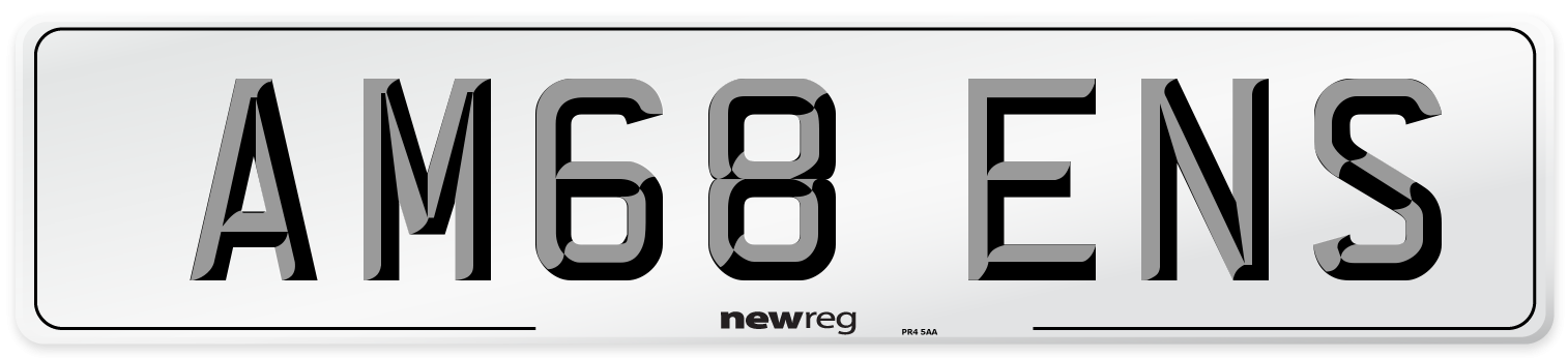 AM68 ENS Number Plate from New Reg